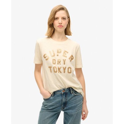 T-shirt décontracté avec logo pailleté SUPERDRY