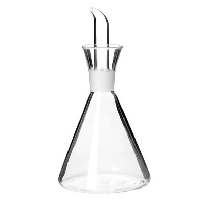Huilier ou vinaigrier conique en verre transparent anti goutte 250ml WADIGA