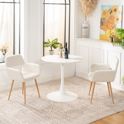 Ensemble de table à manger ronde avec 2 chaises, CLIFTWHITESET MEUBLES COSY