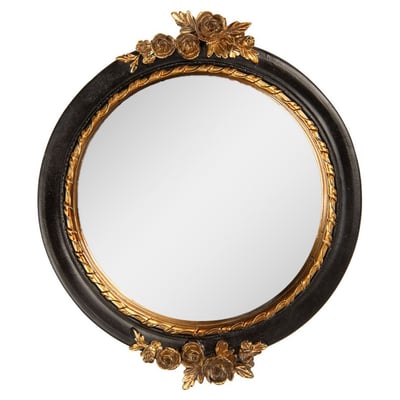 Miroir classique rond noir et doré 17x2x20cm WADIGA