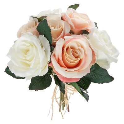 Bouquet de 7 roses vieillies artificielles ROSE ATMOSPHERA