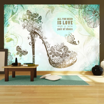 Papier peint intissé panoramique Textes All you need is ... a new pair of shoes EDEN
