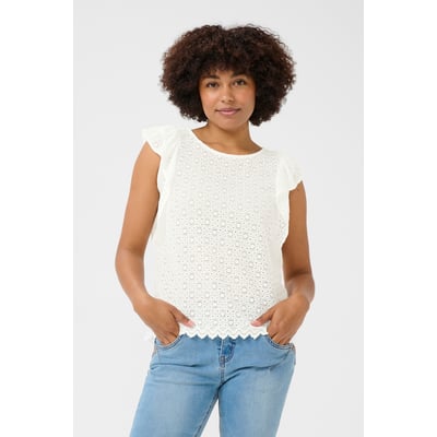 Sleeveless blouse CREAM