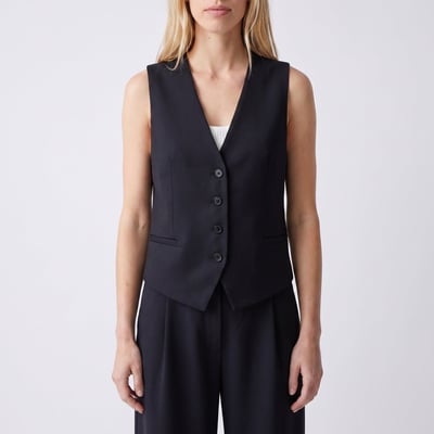Veste tailleur sans manches avec poches latérales et col V EVELIA ARTLOVE