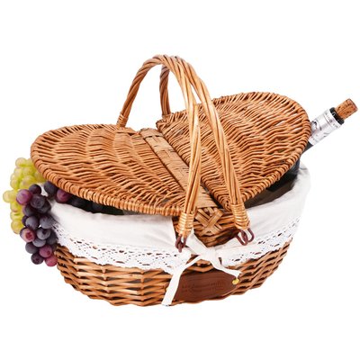 Panier en osier tissu dentelle lin LES JARDINS DE LA COMTESSE