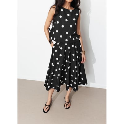 Jupe midi évasée à pois PROMOD