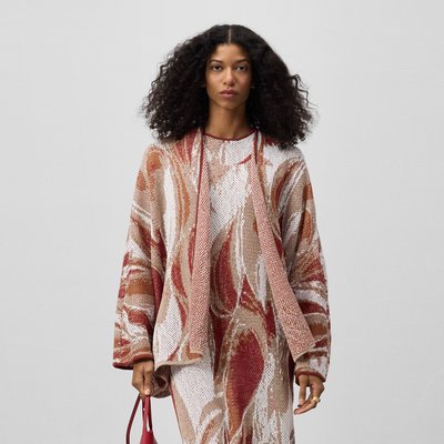 Veste kimono jacquard en lin mélangé ADOLFO DOMINGUEZ