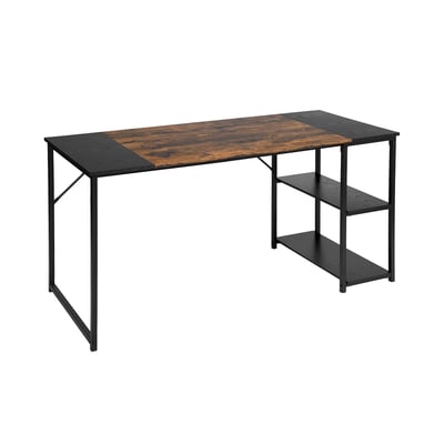 Bureau 120cm avec 2 étagères réversibles style industriel, DEMBE MEUBLES COSY
