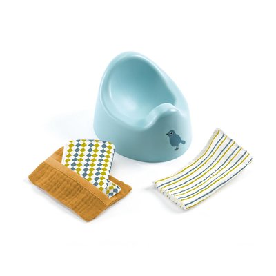 Set pot et lingettes pour poupée DJECO