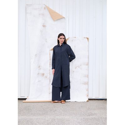 Robe chemise bleu marine manches longues HUMILITY