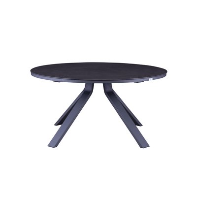 Table ronde en aluminium avec plateau en verre, MONDO AU JARDIN DE CHLOÉ