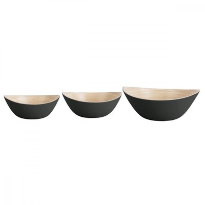Lot de 3 saladiers ovale en bambou PRESENT TIME