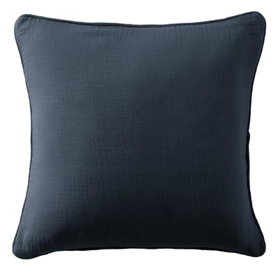 Coussin carré déhoussable 45x45 cm Gaze de Coton Terra Minuit EDEN