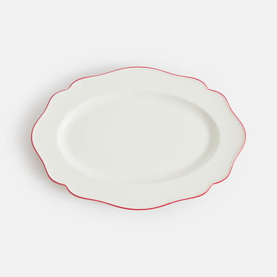 Plat de présentation grand modèle, en porcelaine, COLOMBE LA REDOUTE INTERIEURS