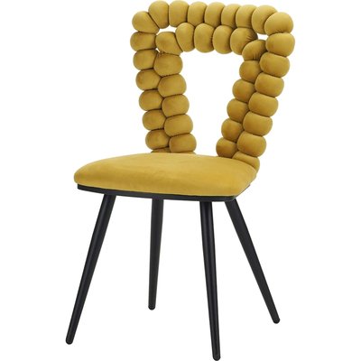 Chaise design  en velours et métal assise confortable RECOLLECTION