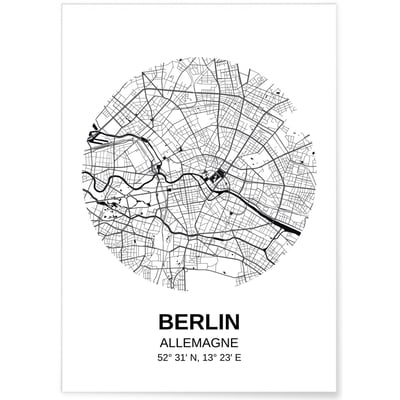 Poster Carte Berlin L'AFFICHERIE