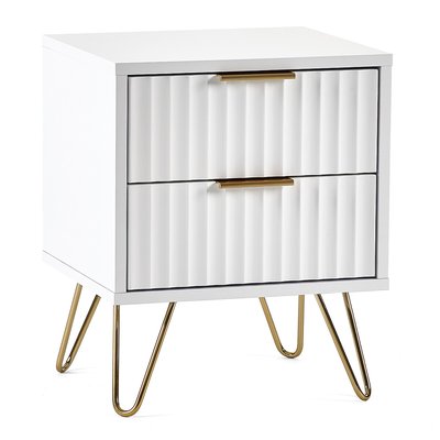 Ancona Sculptural 2 Drawer Bedside Table SO'HOME
