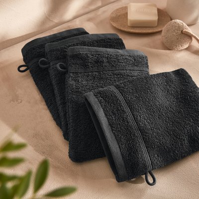 Lot 4 gants de toilette éponge bouclette, Zavara LA REDOUTE INTERIEURS