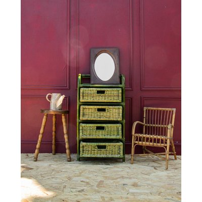 Meuble de rangement en rotin Michel N°305 - Bon état DEBONGOUT