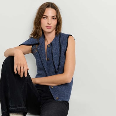 Gilet En Maille À Col Montant PEPE JEANS