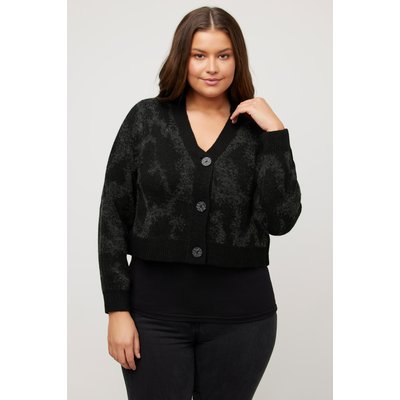 Cardigan, motif animal Jacquard, col V ULLA POPKEN