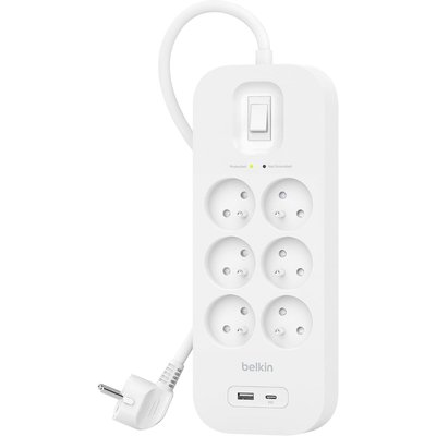 Multiprise 6 prises + USB-C et USB-A BELKIN