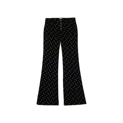 Pantalon en velours lisse imprimé doré charlotte INES DE LA FRESSANGE PARIS