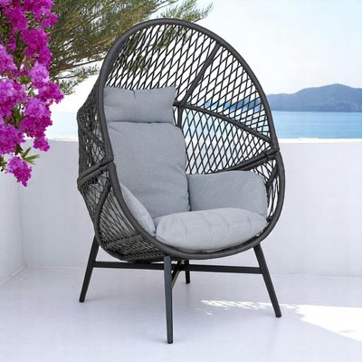 Fauteuil œuf sur pieds finition noire SOUTH BEACH PIER IMPORT
