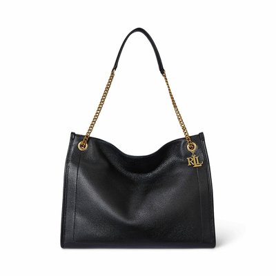 Leather Tote Bag with Chain Handle LAUREN RALPH LAUREN