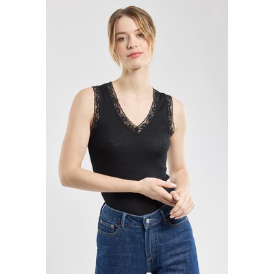 Débardeur col V en laine et soie ARMOR-LUX