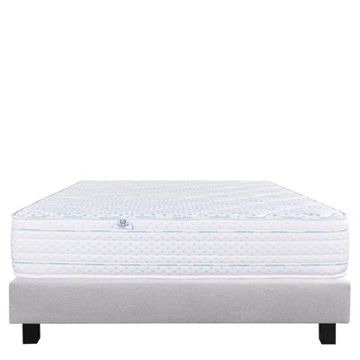 Ensemble literie mousse mémoire de forme 24 cm + sommier beige + oreillers + couette HOME MAISON