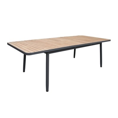 Table de jardin extensible bois, plateau en teck, structure aluminium 10 places TENGGARA SWEEEK