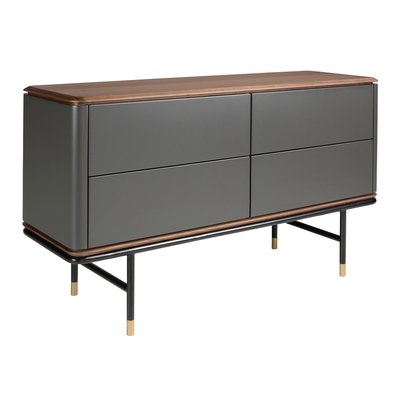 Commode en bois mat, acier et plateau en noyer ANGEL CERDA