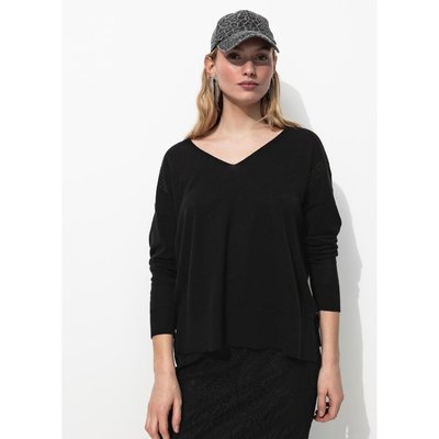 Pull fin ajouré col V PROMOD