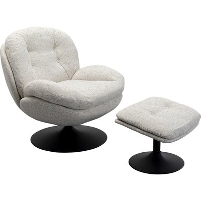 Fauteuil pivotant et repose-pieds Stanford KARE DESIGN
