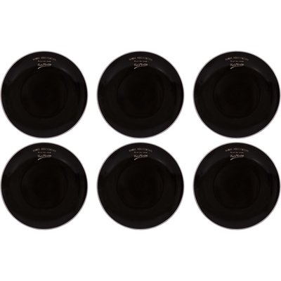 Assiettes en grès noir Bonne dégustation (Lot de 6) Assiettes plates - 27 cm ANTIC LINE CRÉATIONS