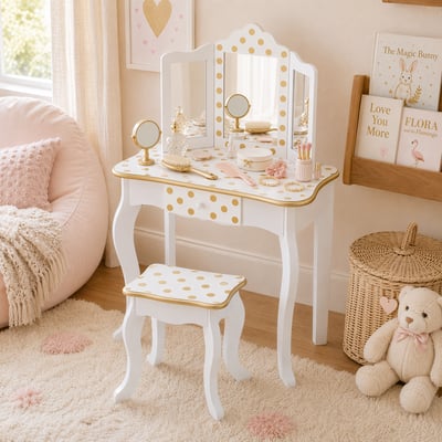 Coiffeuse Tabouret Enfant Bois FASHION PRINTS TEAMSON KIDS