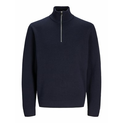 Cotton Half Zip Jumper, Relaxed Fit JACK & JONES