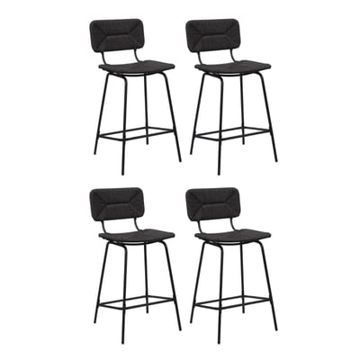 Lot de tabourets d'ilot et bar en métal et assise rotin 65cm NEMA|Lot de 4 | Lot de 4 MOB IN