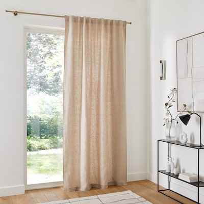Elba Linen Curtain with Gathered Braid Finish LA REDOUTE INTERIEURS