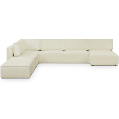 Canapé d'angle gauche convertible 8+2 places en tissu bouclé - HARPER MOD HOMIFAB