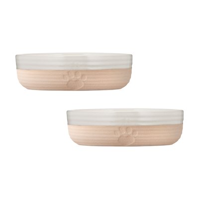 Set of 2 Heart Paw Pet Bowls 13cm MASON CASH
