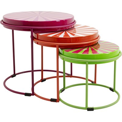 3 tables d'appoint en acier, GOOD VIBES KARE DESIGN