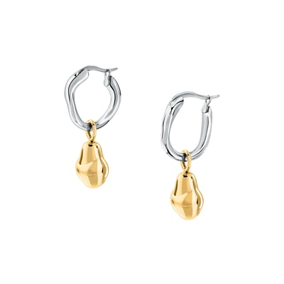 Boucles D'Oreilles en acier, cristaux, T-DESIGN TRUSSARDI