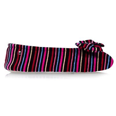 Chaussons Ballerines ultra confortables, en coton biologique et semelle en cuir, détail grand nœud ISOTONER