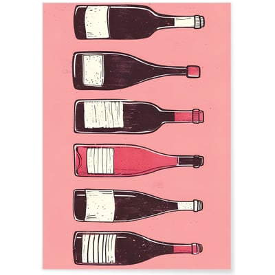 Affiche Illustrations bouteilles vin L'AFFICHERIE