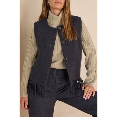 Gilet à franges PAIGE en laine Maison 123