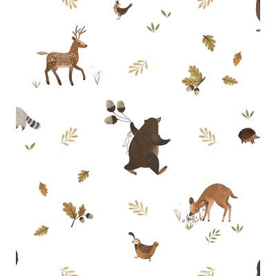 Papier peint enfant motif les amis de la forêt NORWOOD LILIPINSO