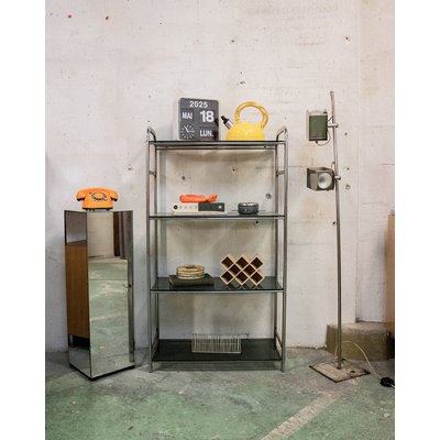 Étagère en chrome et verre Isabelle N°165 - Bon état DEBONGOUT