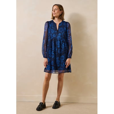 Robe courte à imprimé fleuri manches longues LA FEE MARABOUTEE